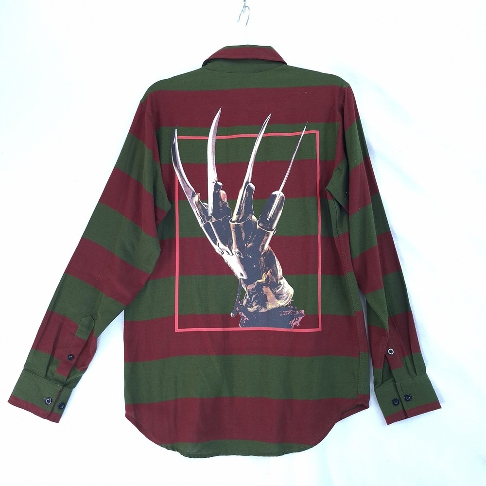 A Nightmare on‎ Elm Street Mens Size S Freddy Krueger Flannel Shirt Button Up